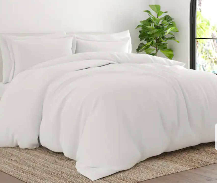 Collection Linen, White Comforter Set 3 Pcs- King Comforter Set A1COMKG12
