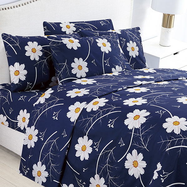 Comfort Plus Linen, Printed Sheet Set 4Pcs- 12500 Series Queen Bedsheet Set A1QN07