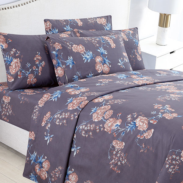 Comfort Plus Linen, Printed Sheet Set 4Pcs- 12500 Series King Bedsheet Set A1KG21