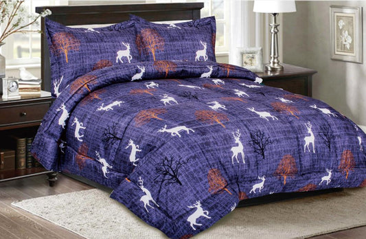 .Printed Comforter with Bed Sheet Set 7 Pcs- Queen Comforter Set A1COMQN13