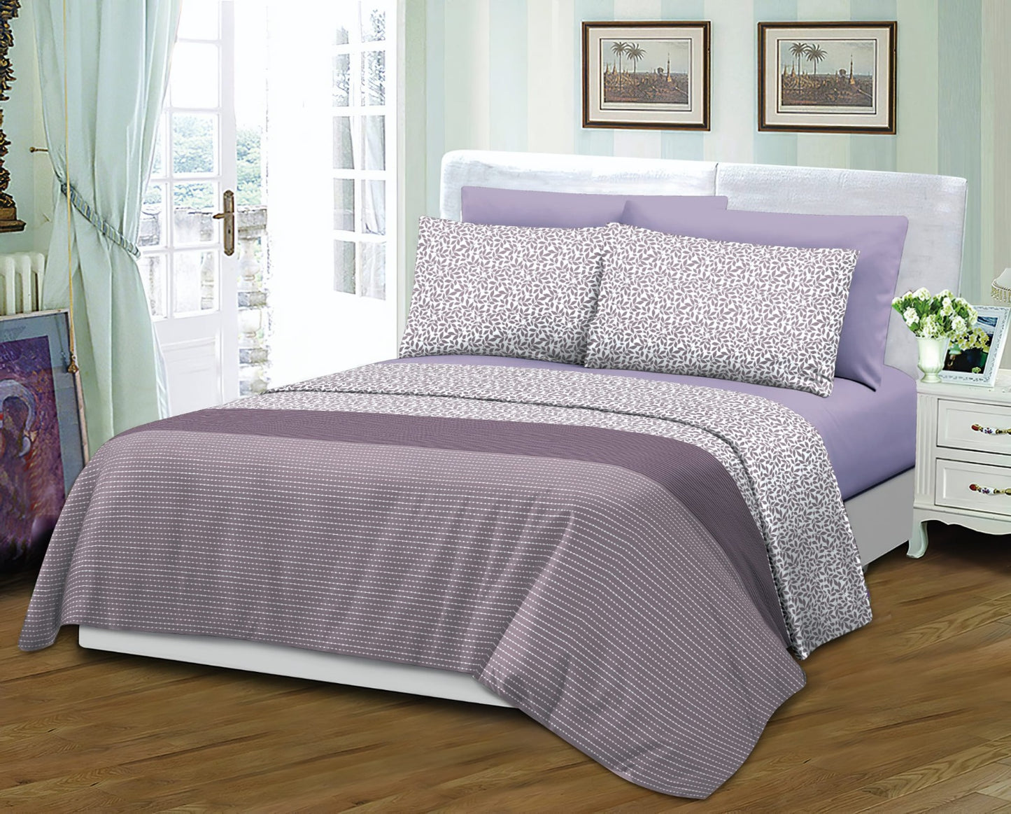 Grover Linen, Printed Sheet Set 6Pcs- Bedsheet Set A1KGQN25008