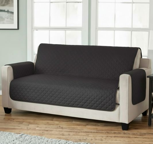 Solid Quilted Reversible Slipcovers- Sofa, Loveseat, Chair Cover