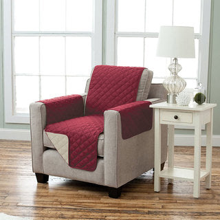 Solid Quilted Reversible Slipcovers- Chair (1 seat)