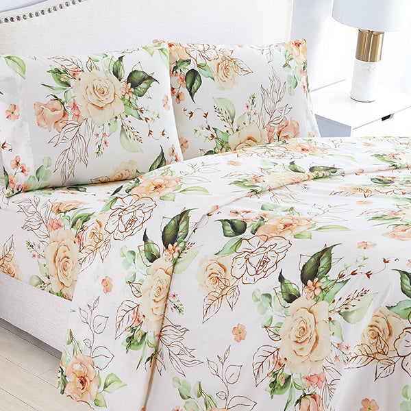 Dream Sleep Linen, Printed Sheet Set - 7600 Series Twin Bedsheet Set A1TW03